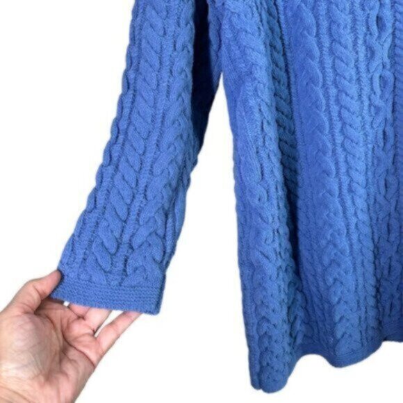 J. Jill | Blue Chenille Cable Knit Long Sleeves Sweater Size 2X - Picture 2 of 8